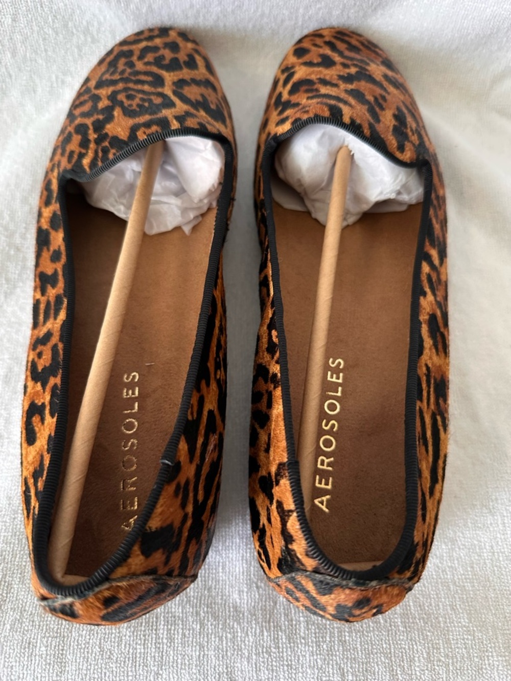 AEROSOLES Leopard Print Slip-On Flats - Black/Brown